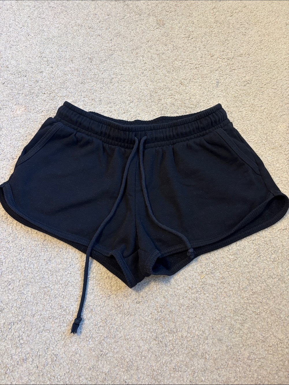 Aeropostale Black Drawstring Sweat Shorts